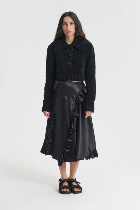 ADELINA | SKIRT SILK SATIN BLACK sold by Cecilie Bahnsen