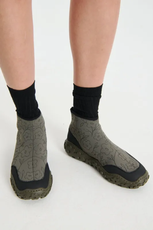 OTHELLO | SNEAKER QUILTED NYLON OLIVE/OLIVE sold by Cecilie Bahnsen