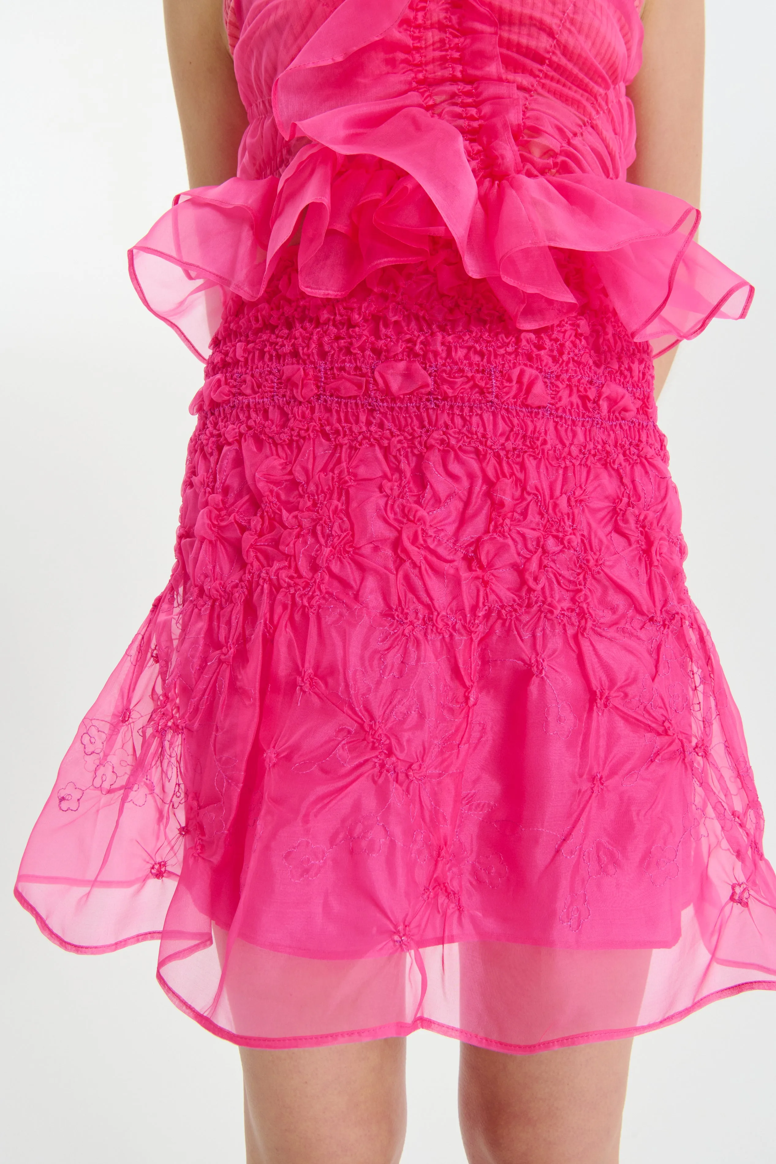 VIDA | SKIRT PANSY SMOCK ORGANZA | MAGENTA sold by Cecilie Bahnsen product image thumbnail 2