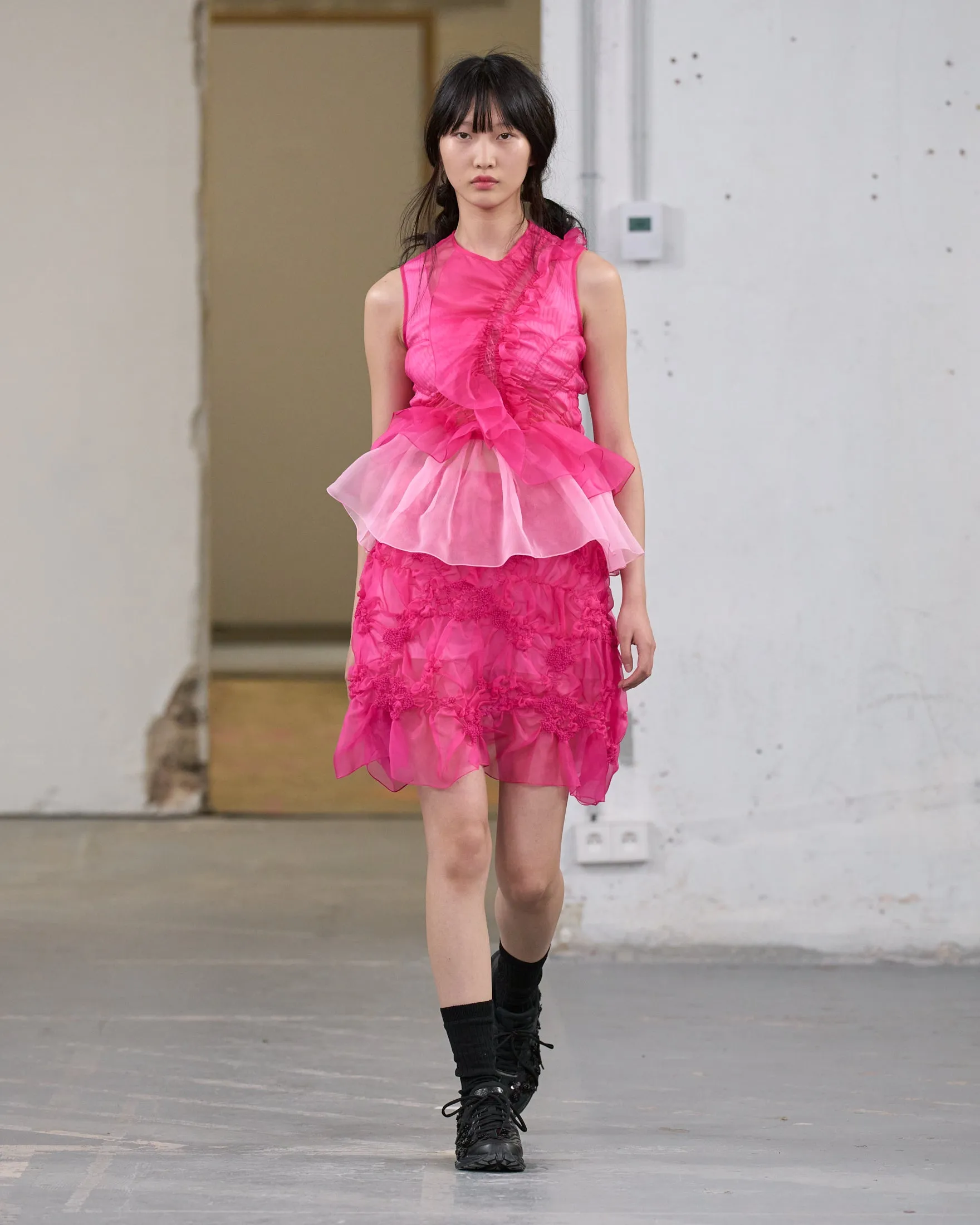 VIDA | SKIRT PANSY SMOCK ORGANZA | MAGENTA sold by Cecilie Bahnsen product image thumbnail 4