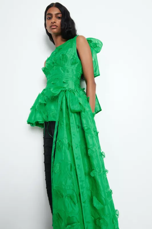 DOLORES | OVERLAY HERBARA DRIZZLED EMB EMERALD GREEN sold by Cecilie Bahnsen