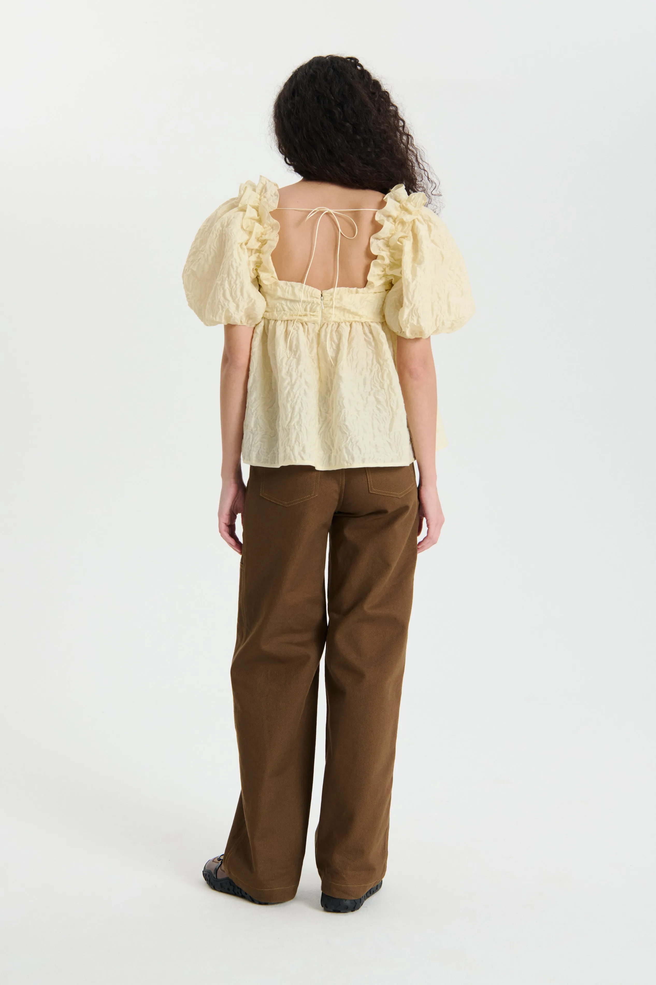 ORIANA | TOP FLURRY MATELASSE SOFT YELLOW sold by Cecilie Bahnsen product image thumbnail 2