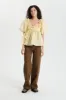 ORIANA | TOP FLURRY MATELASSE SOFT YELLOW sold by Cecilie Bahnsen