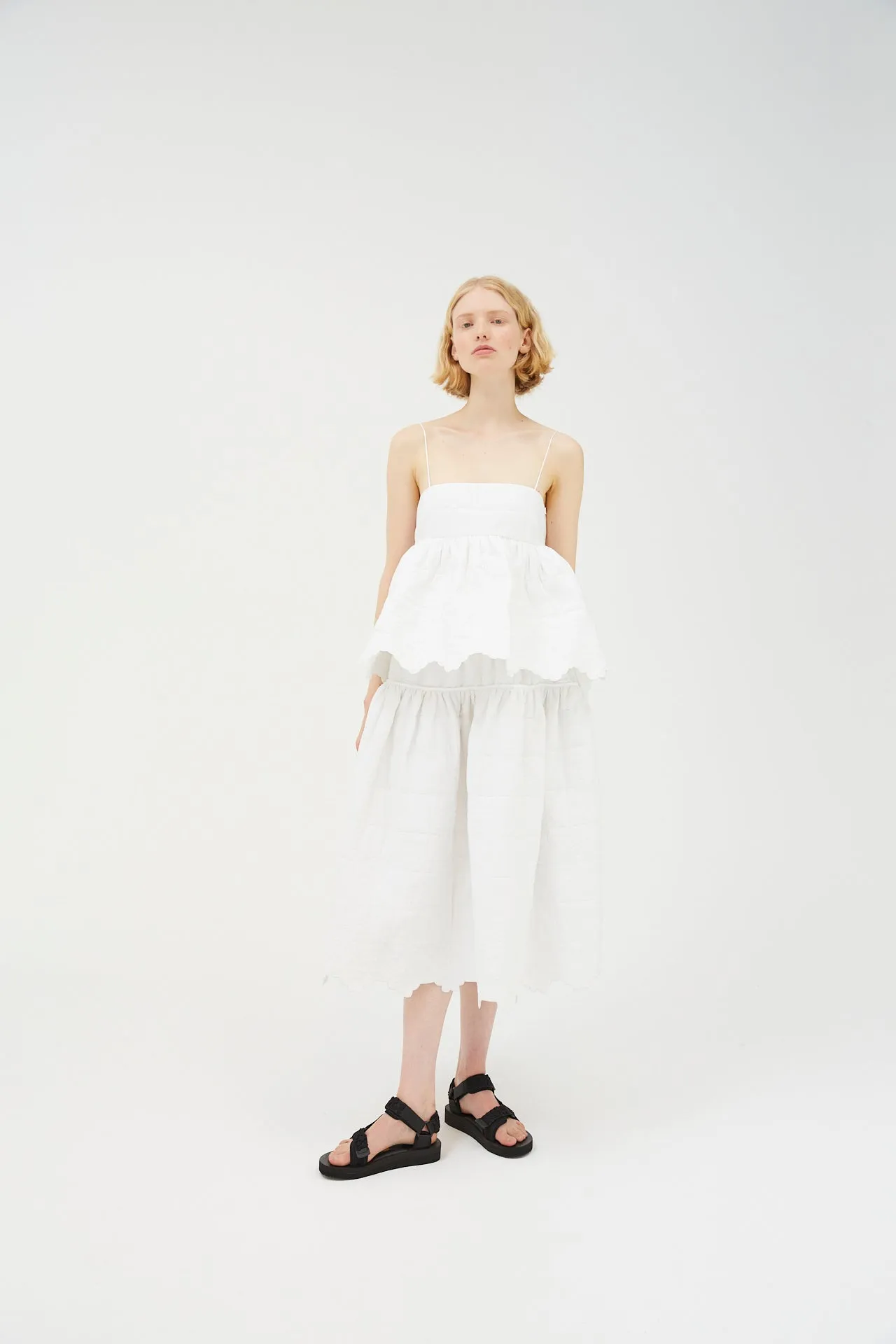 SELENA | TOP QUILTED COTTON WHITE sold by Cecilie Bahnsen