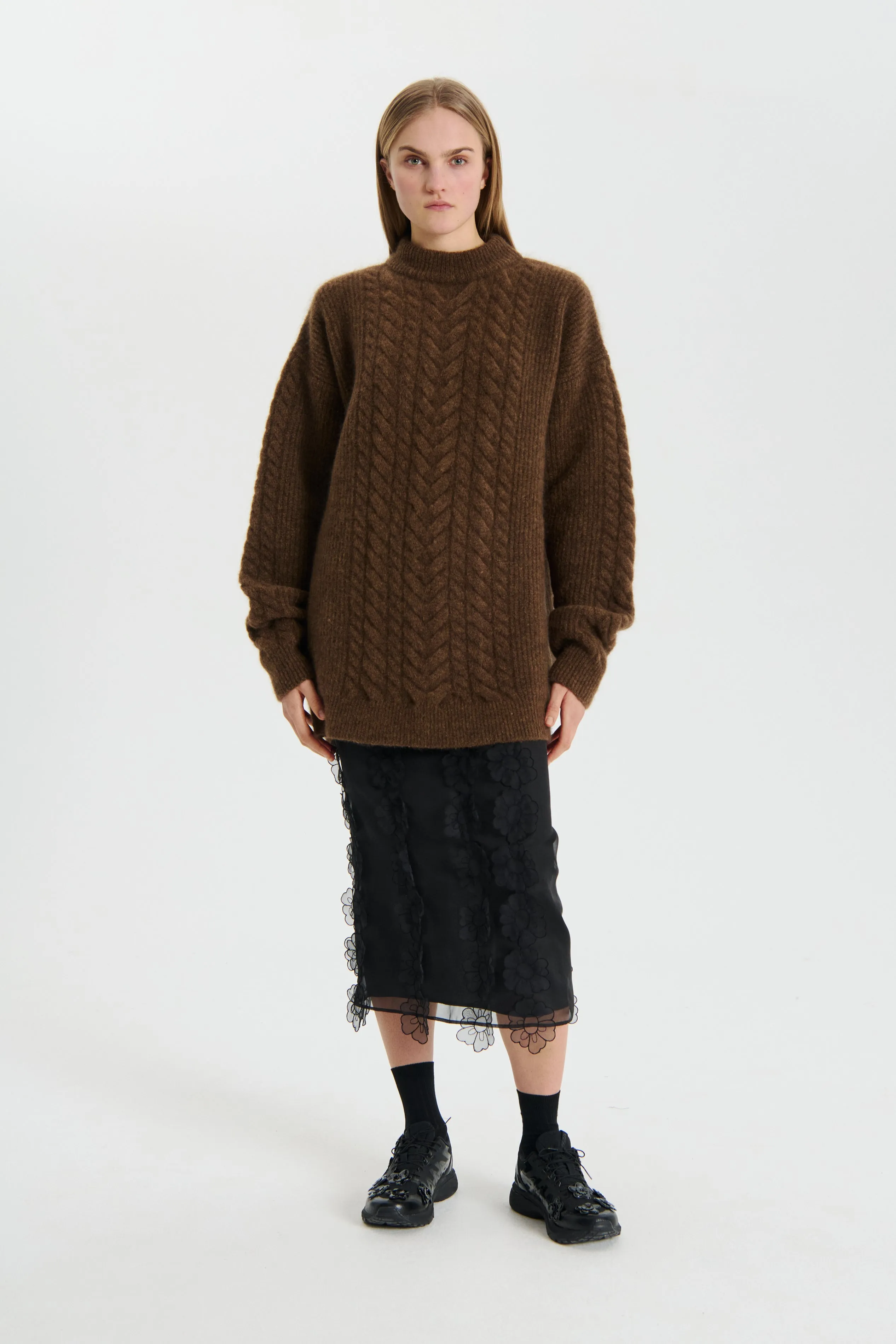 ANETTE | JUMPER TEXTURED MOHAIR FALL BROWN sold by Cecilie Bahnsen