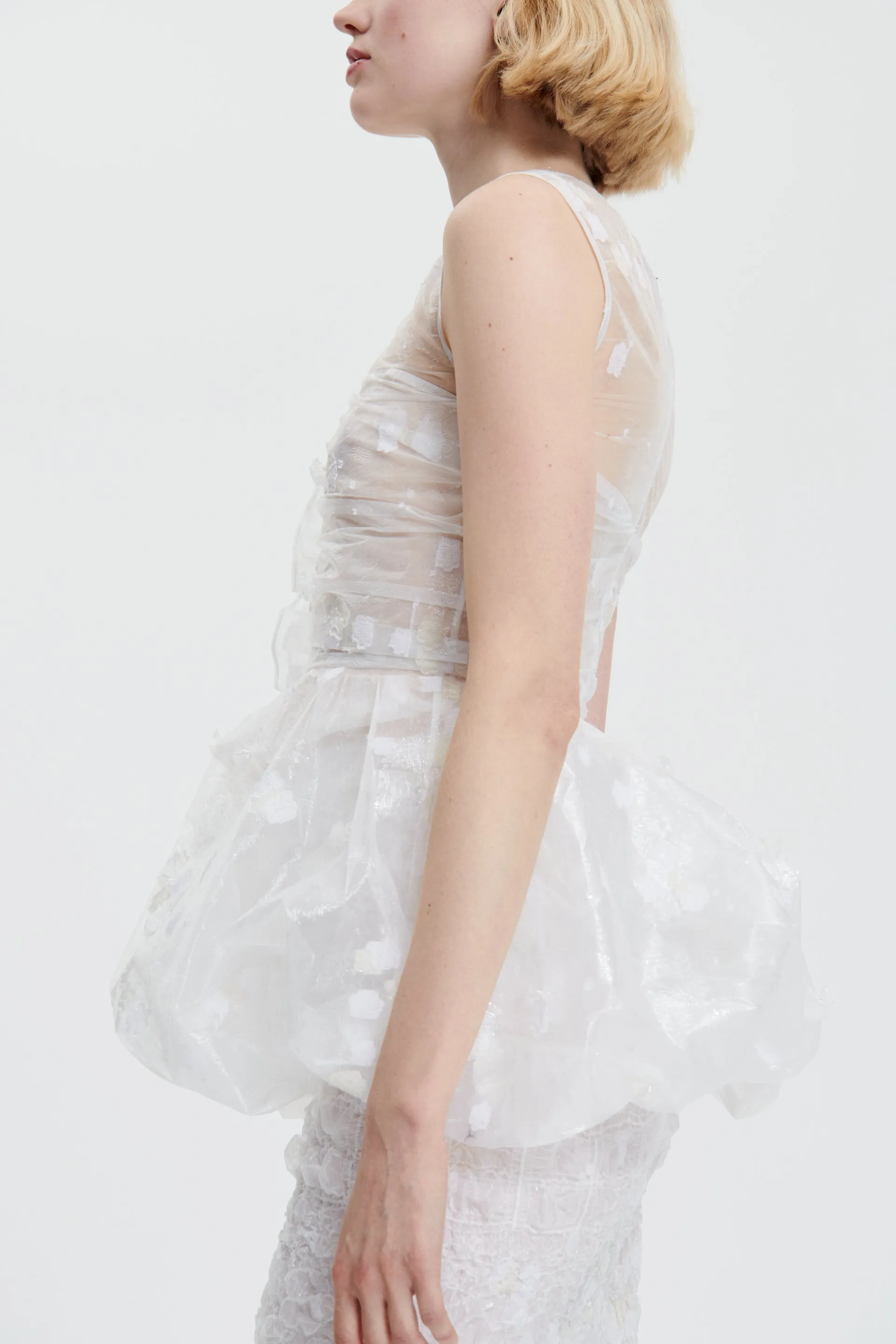 GIANNA | TOP YARROW FIL-COUP… CLEAR / WHITE sold by Cecilie Bahnsen product image thumbnail 3