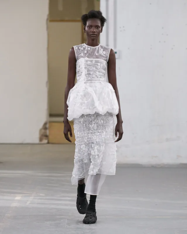 GIANNA | TOP YARROW FIL-COUP… CLEAR / WHITE sold by Cecilie Bahnsen