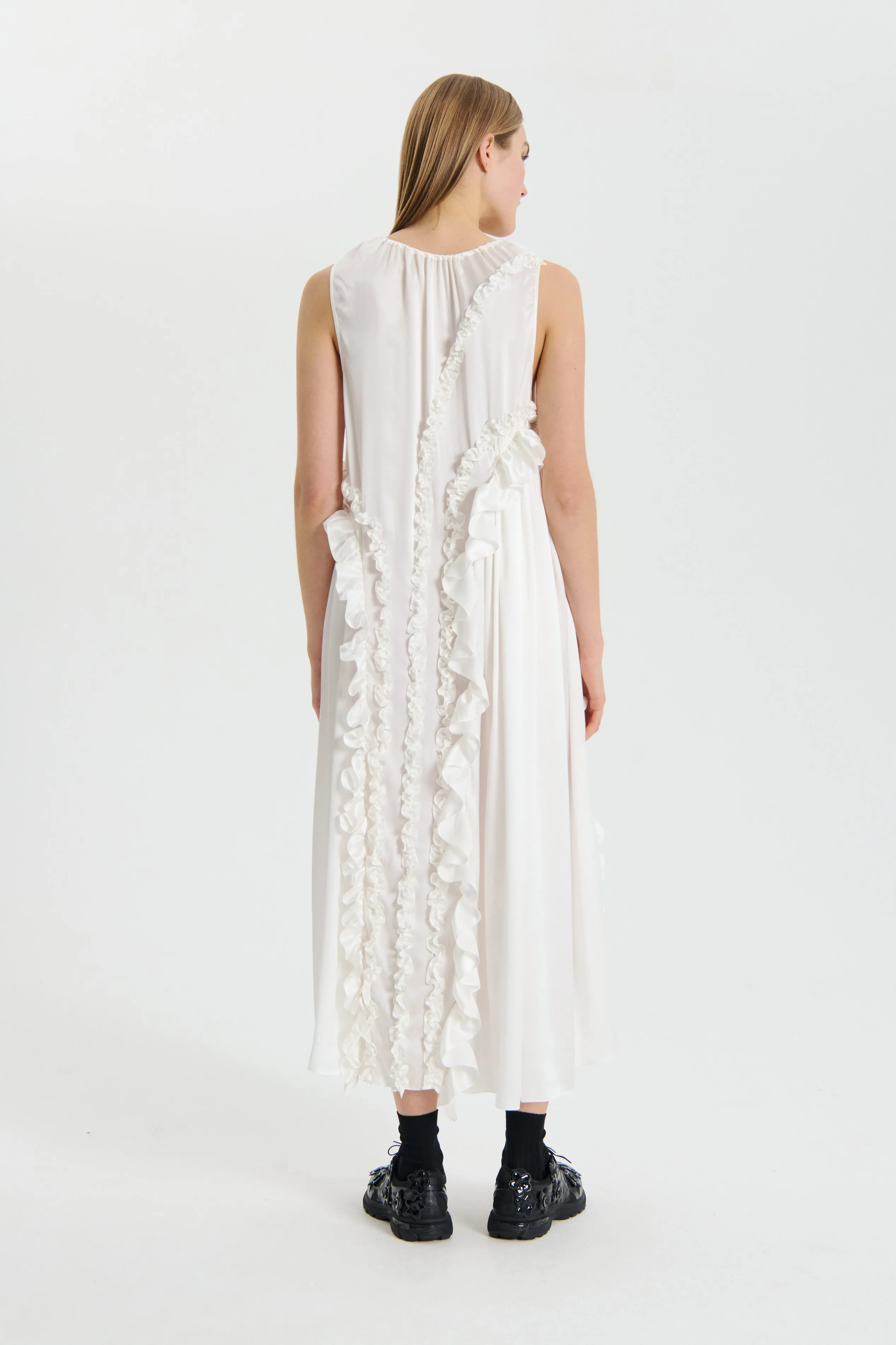 OPAL | DRESS SILK SATIN WHITE sold by Cecilie Bahnsen product image thumbnail 4