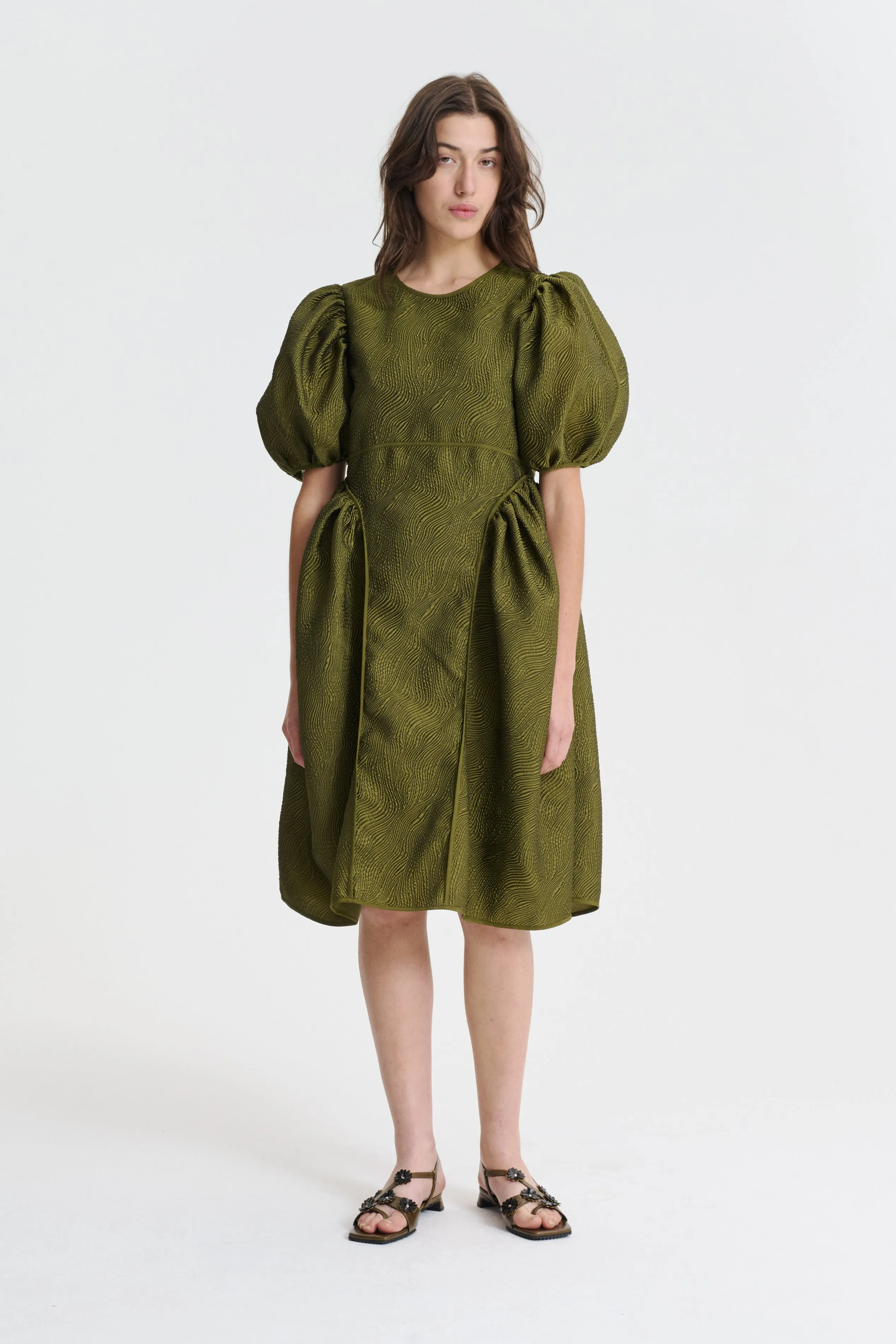 FONDA | DRESS KAZE MATELASSÉ OLIVE sold by Cecilie Bahnsen