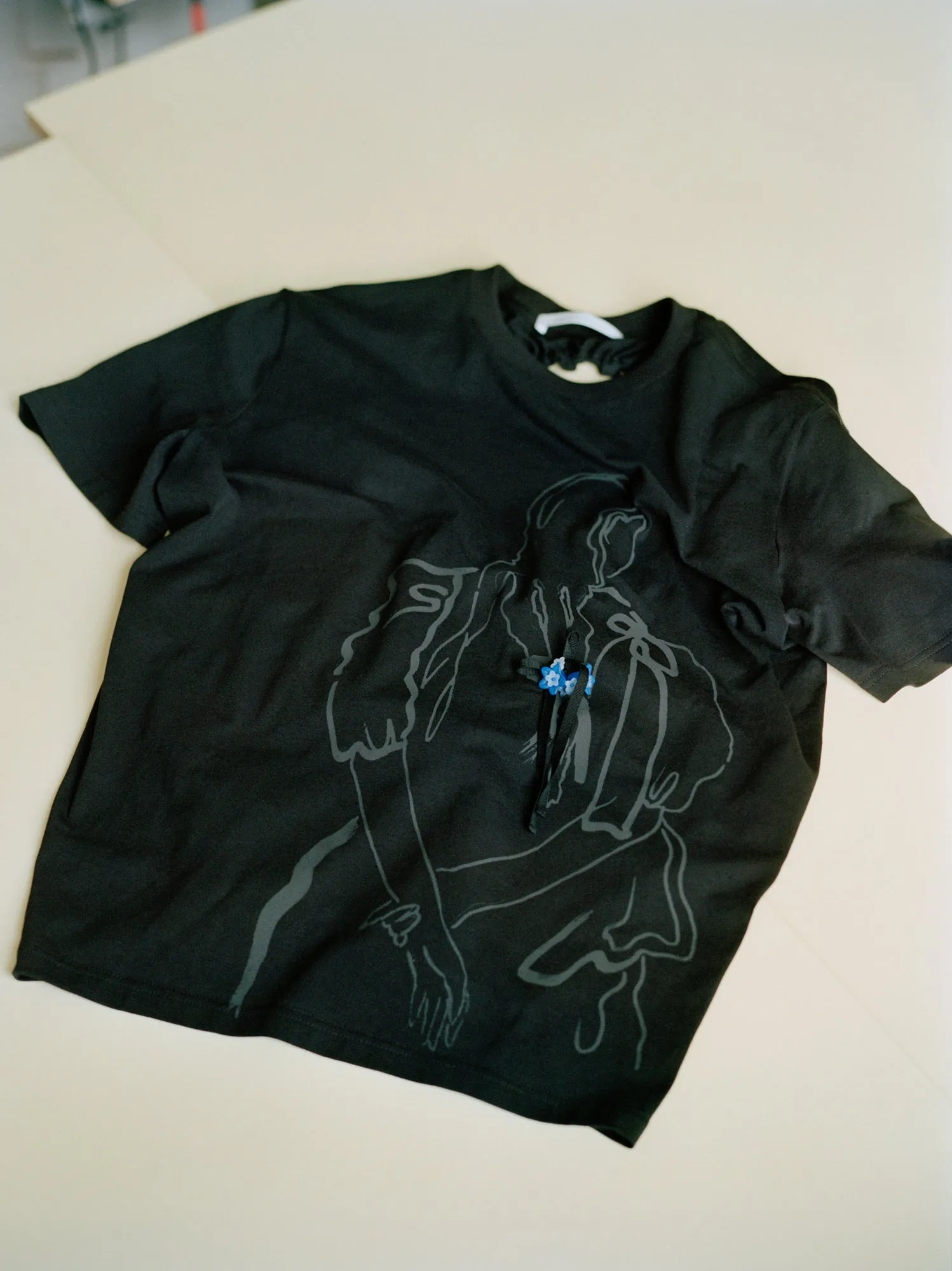 JUNO | EMBROIDERED JERSEY BLACK/BLACK sold by Cecilie Bahnsen