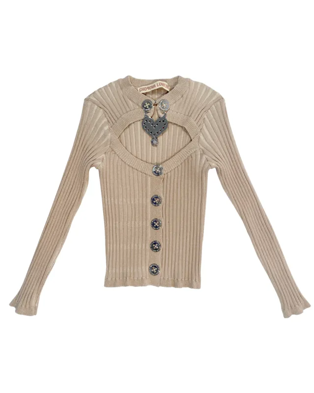 Beige Sweetheart Cardigan sold by Chopova Lowena