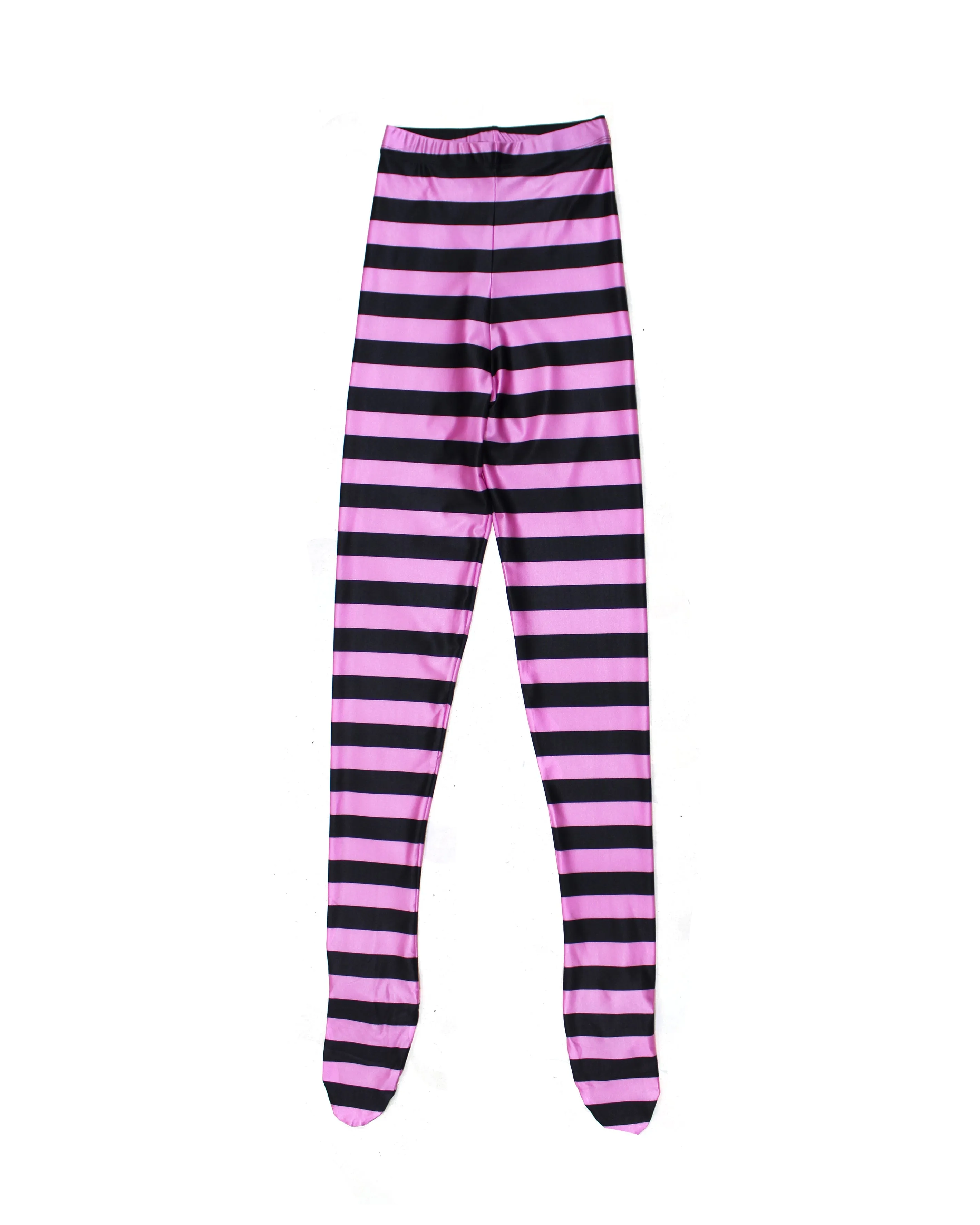 Black and Pink Stripe Lycra Leggings sold by Chopova Lowena