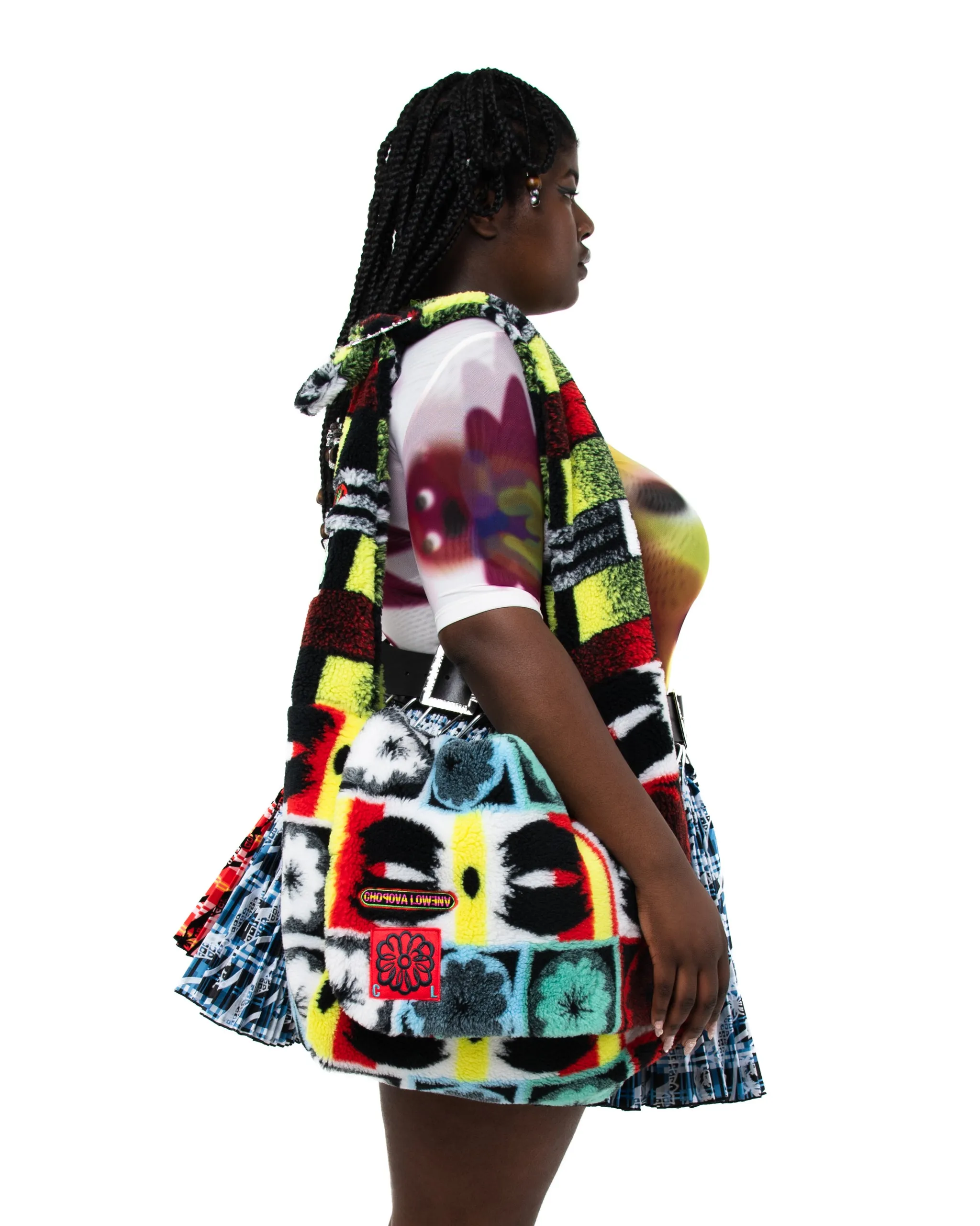 Multi-Coloured Printed Fleece Bag sold by Chopova Lowena