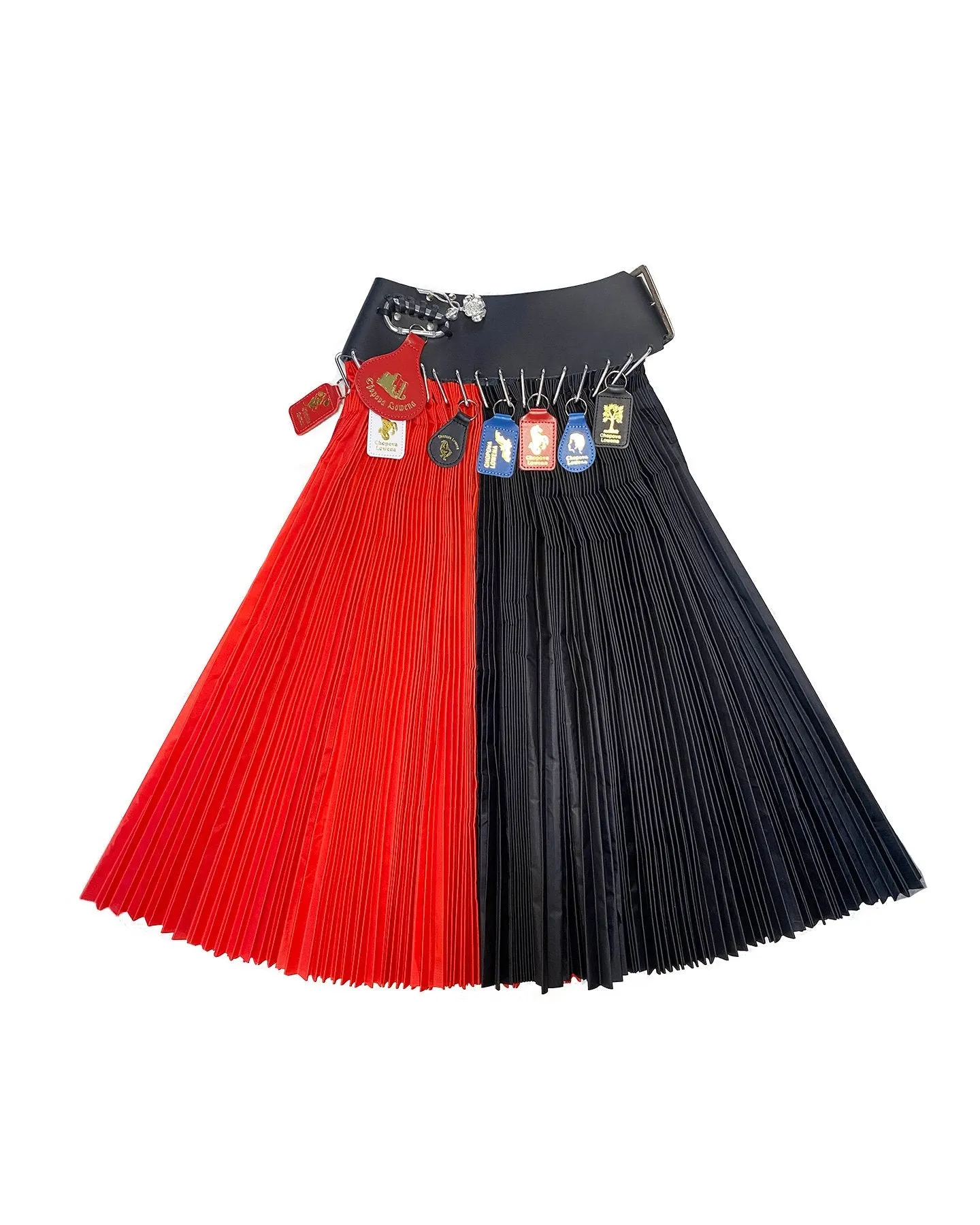 Black and Red Keyring Midi Skirt sold by Chopova Lowena
