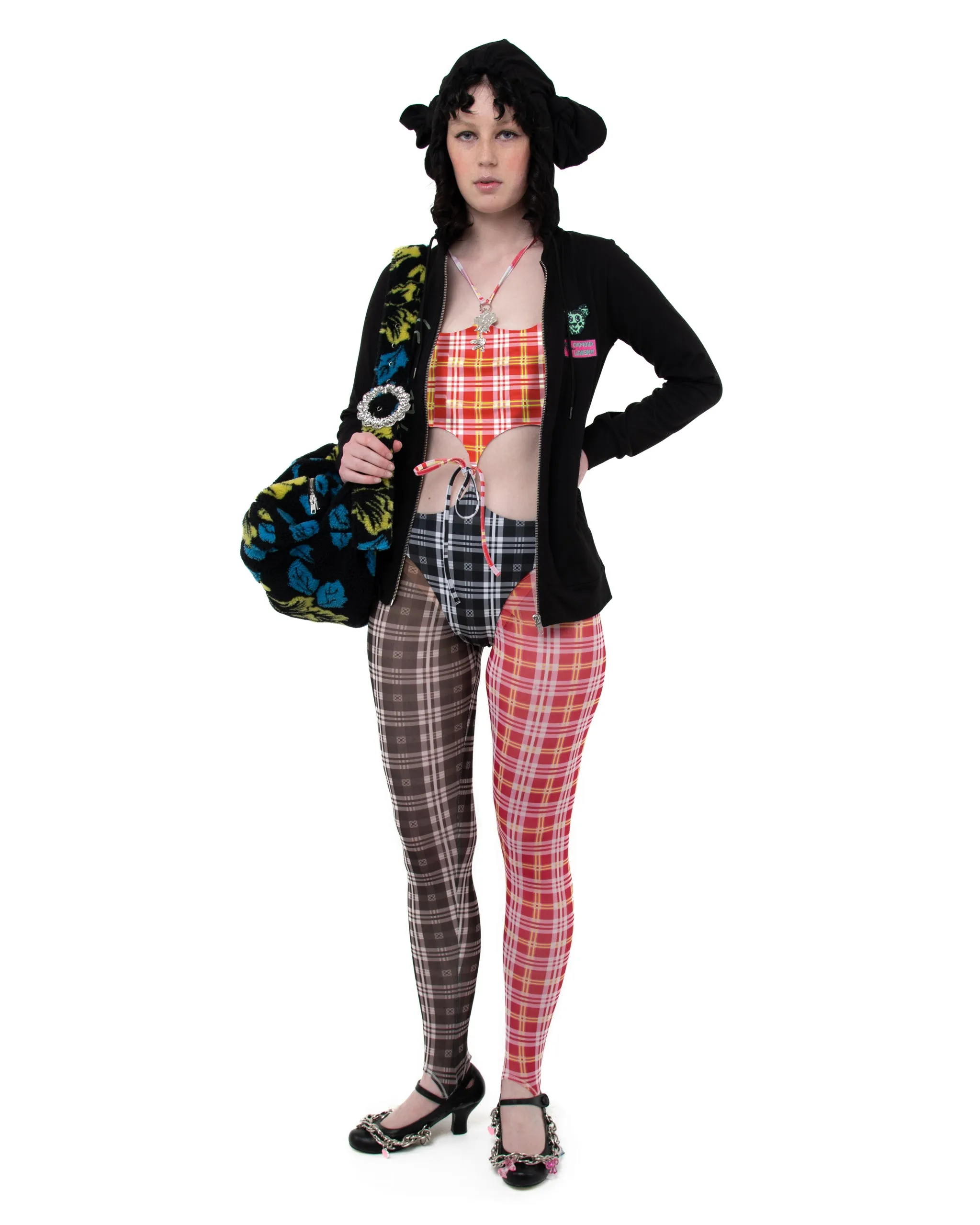 Split Tartan Mesh Leggings sold by Chopova Lowena product image thumbnail 2