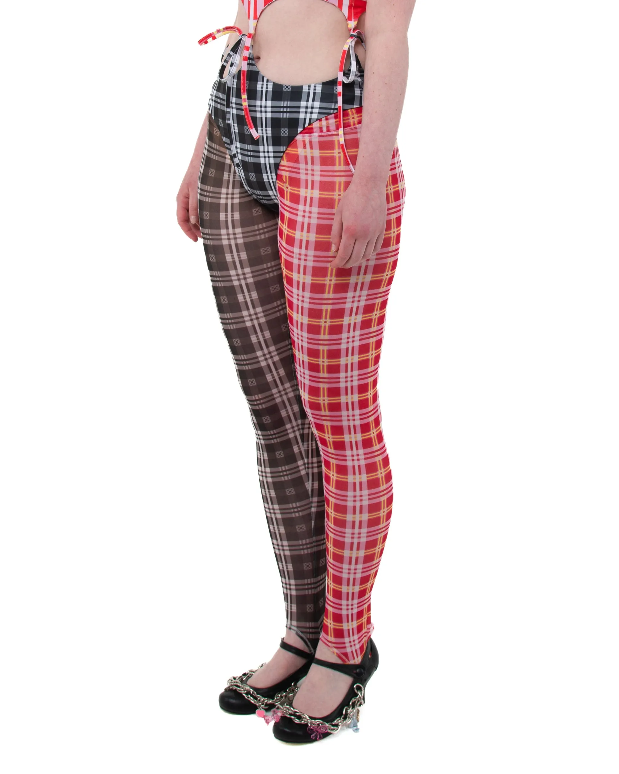 Split Tartan Mesh Leggings sold by Chopova Lowena product image thumbnail 4