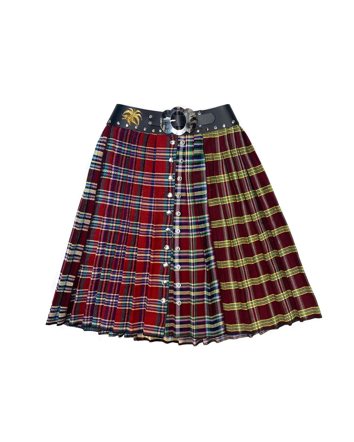 Pleated Burgundy Multi Wool Skirt sold by Chopova Lowena