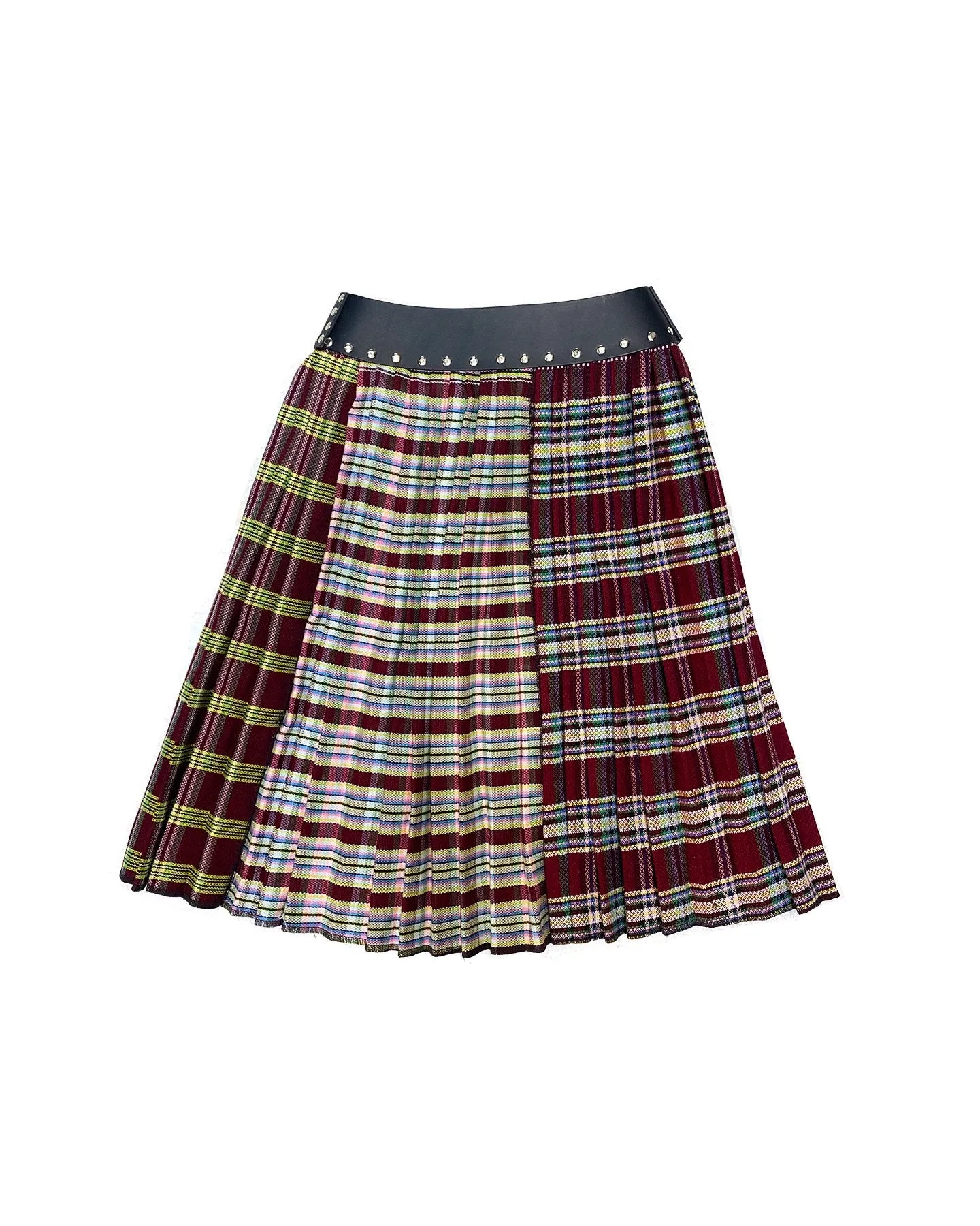 Pleated Burgundy Multi Wool Skirt sold by Chopova Lowena product image thumbnail 2
