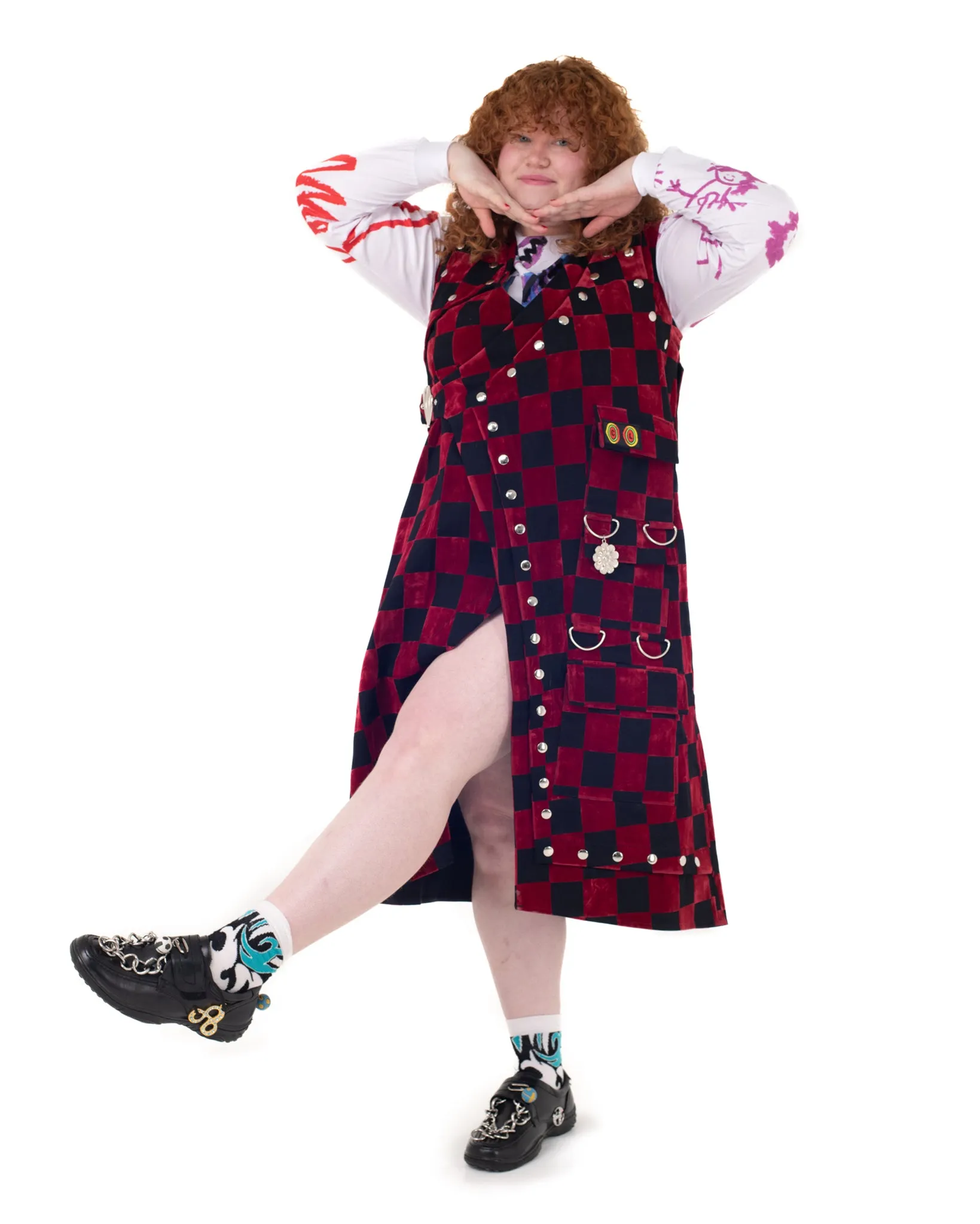 Ping Wrap Dress in Red Flock sold by Chopova Lowena product image thumbnail 2