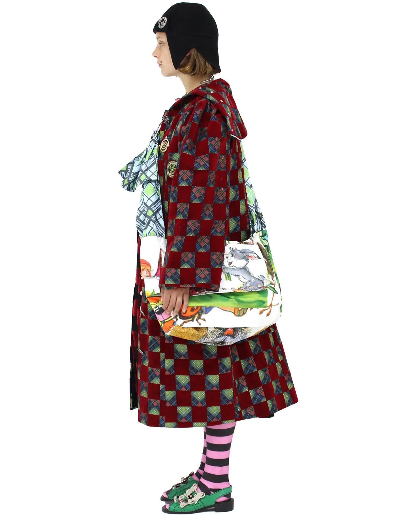Hood Coat Split Checker Plaid Argyle sold by Chopova Lowena product image thumbnail 3