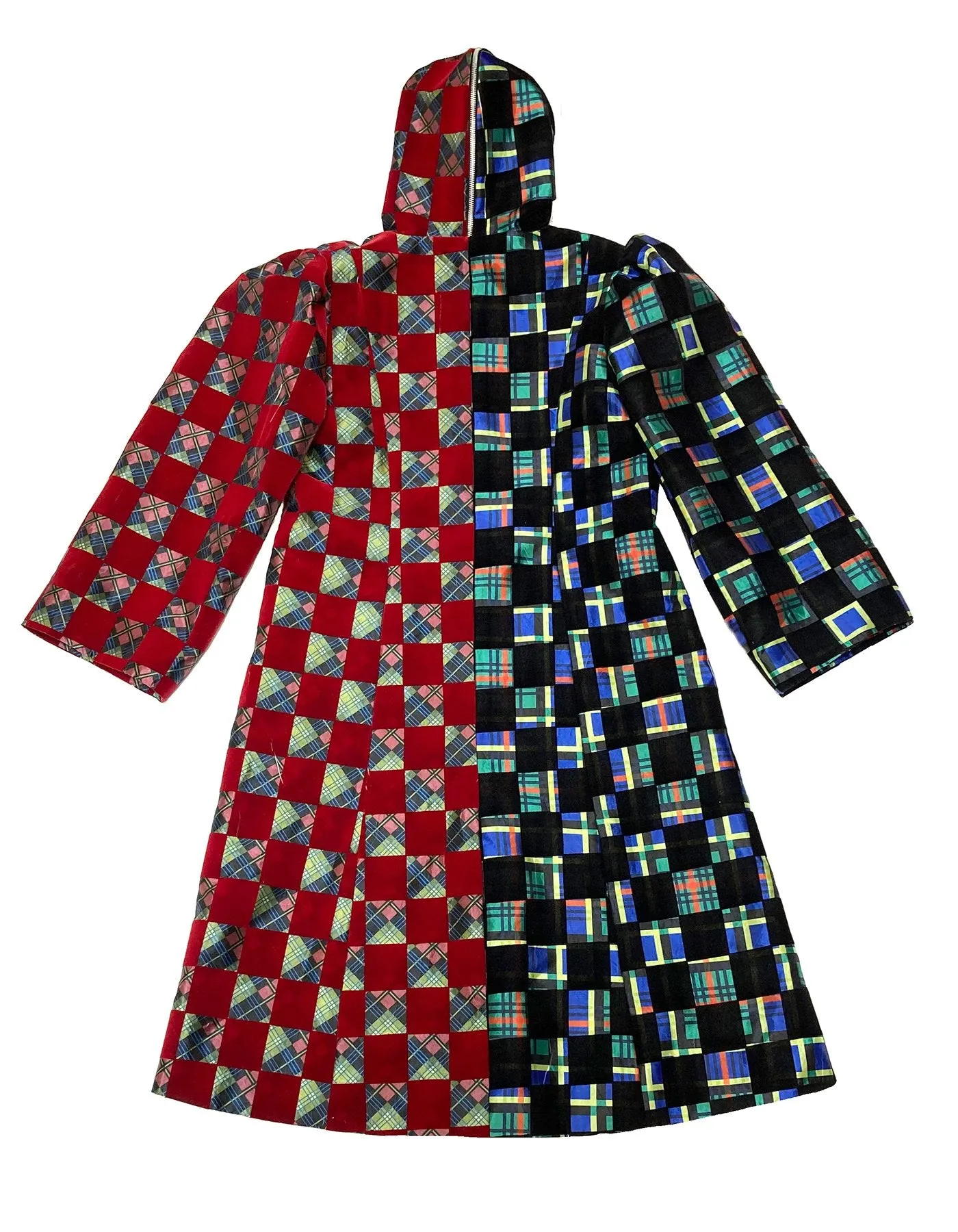 Hood Coat Split Checker Plaid Argyle sold by Chopova Lowena product image thumbnail 2