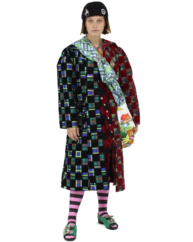 Hood Coat Split Checker Plaid Argyle sold by Chopova Lowena