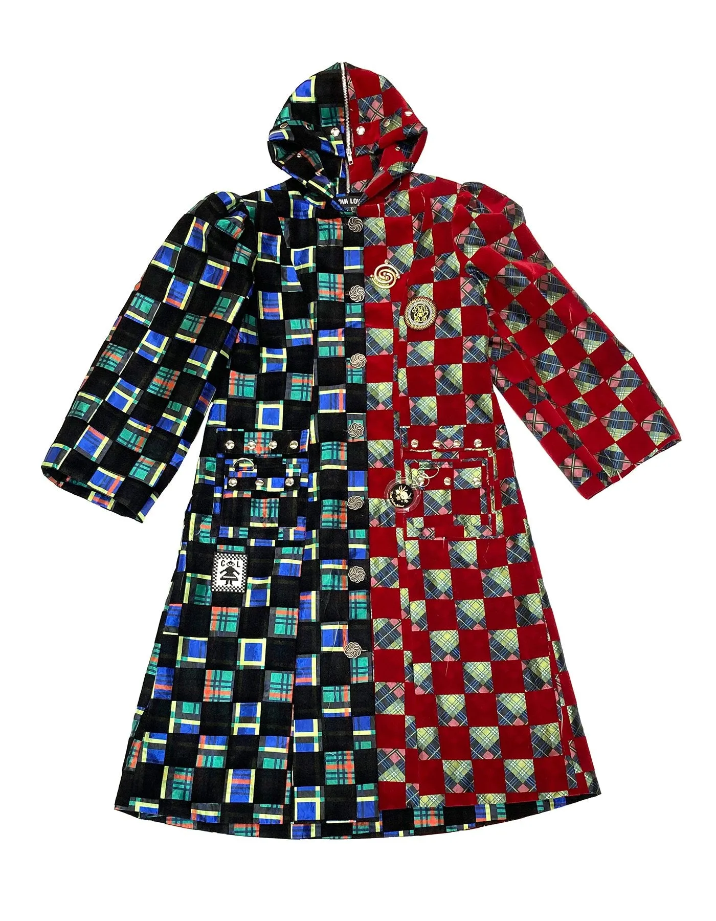 Hood Coat Split Checker Plaid Argyle sold by Chopova Lowena product image thumbnail 5