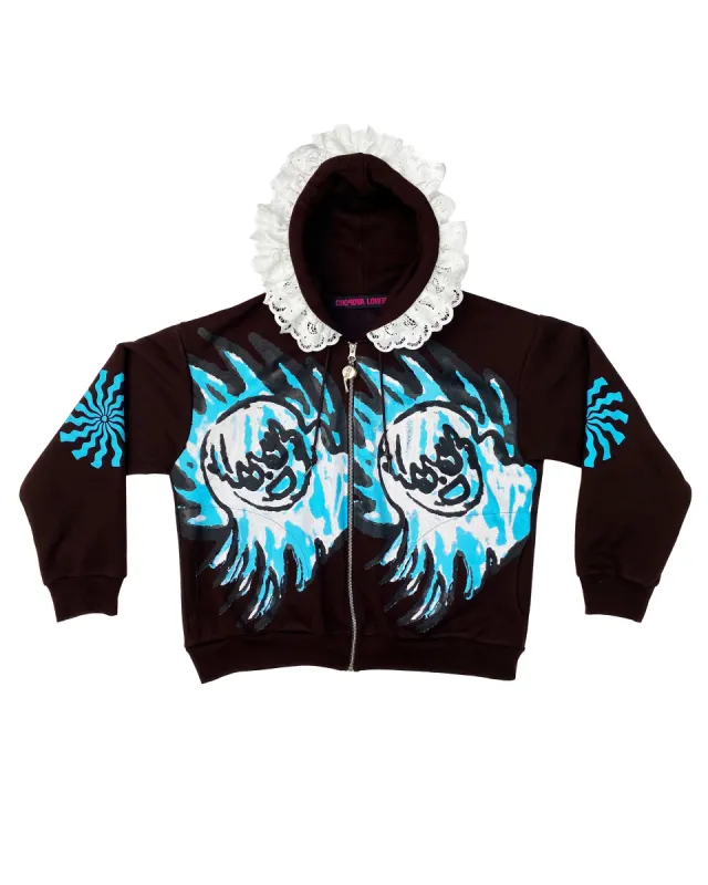 Flame Girl Frill Zip Hoodie sold by Chopova Lowena