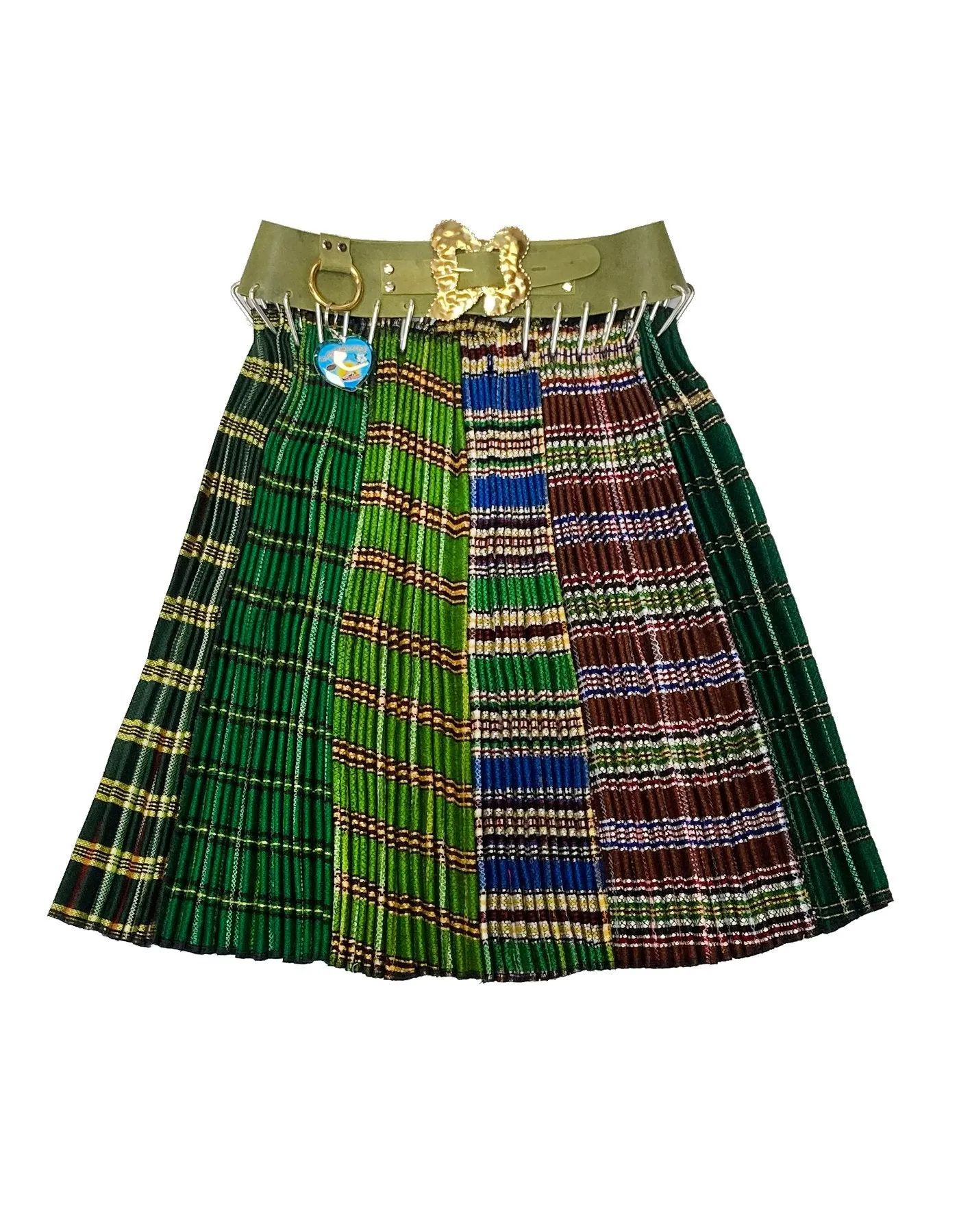 Pleated Stripe Skirt with Green Belt sold by Chopova Lowena