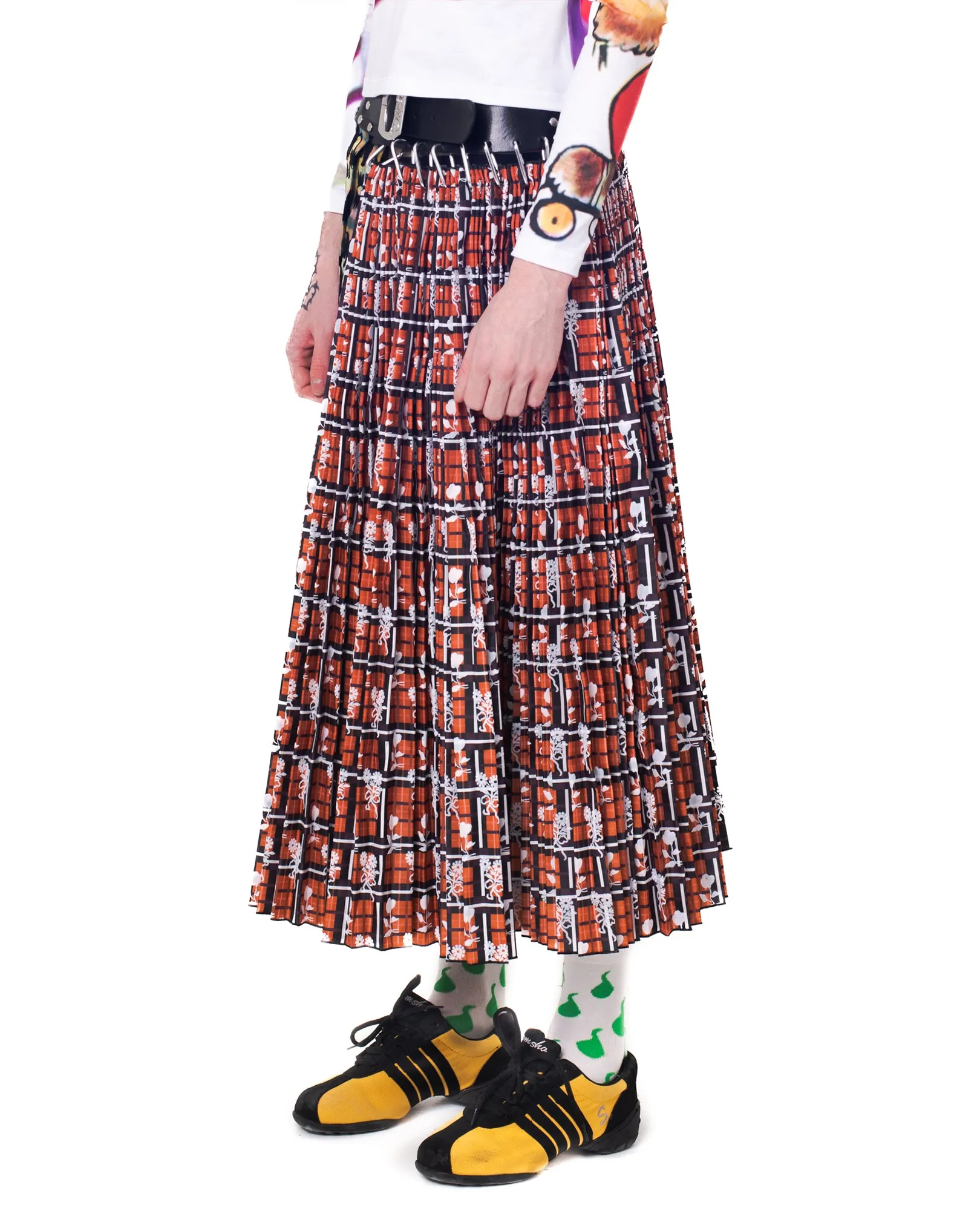 Black Belt Mix Flock Midi Skirt sold by Chopova Lowena product image thumbnail 4