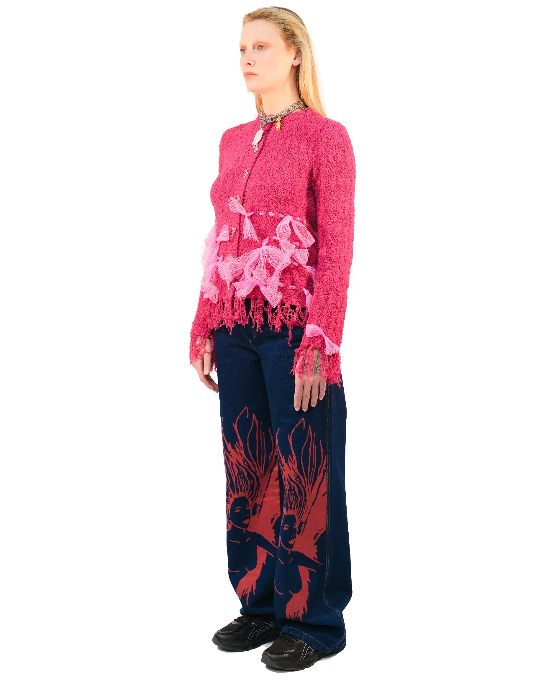 Pink Lace Bow Cardigan sold by Chopova Lowena product image thumbnail 2