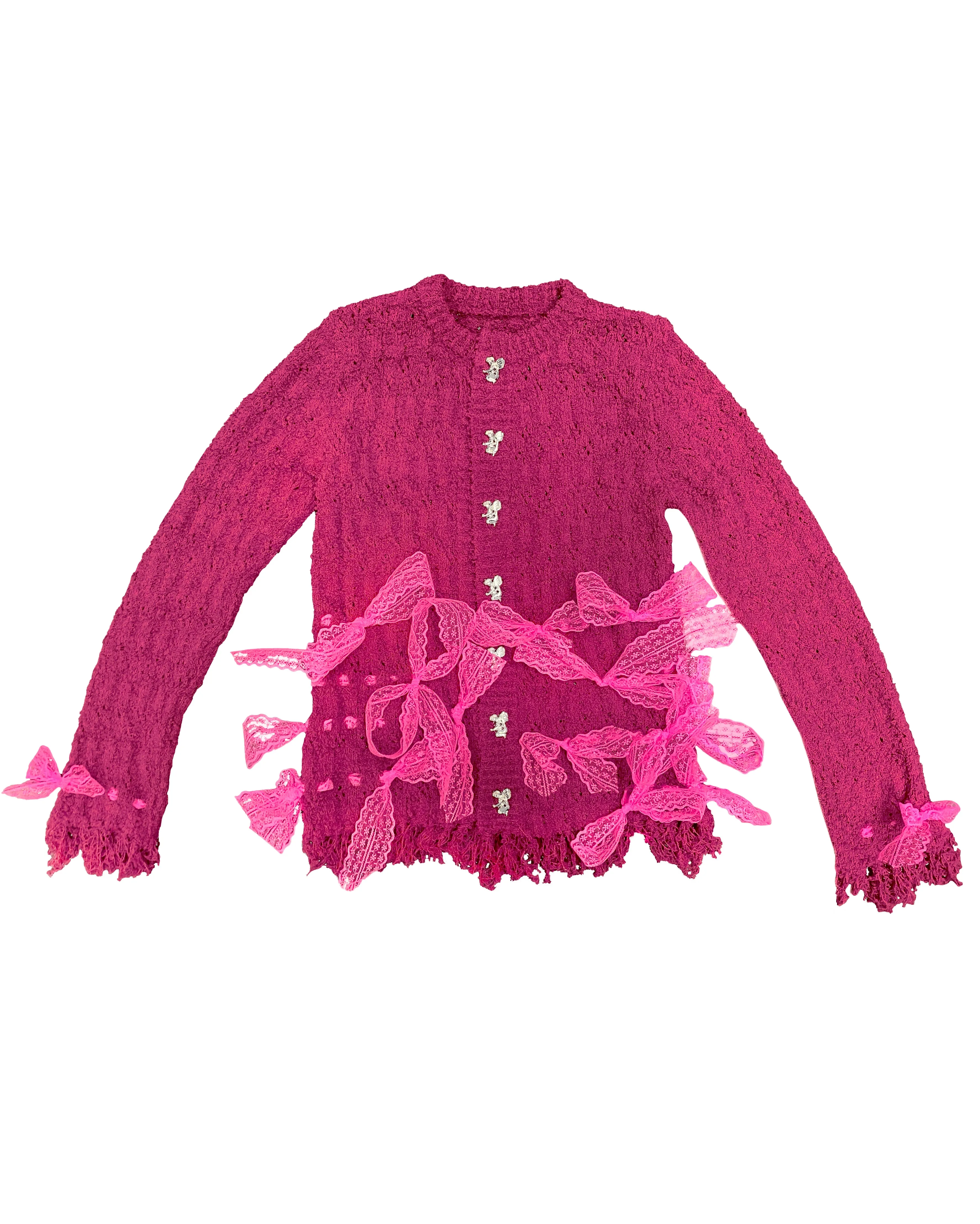 Pink Lace Bow Cardigan sold by Chopova Lowena product image thumbnail 4