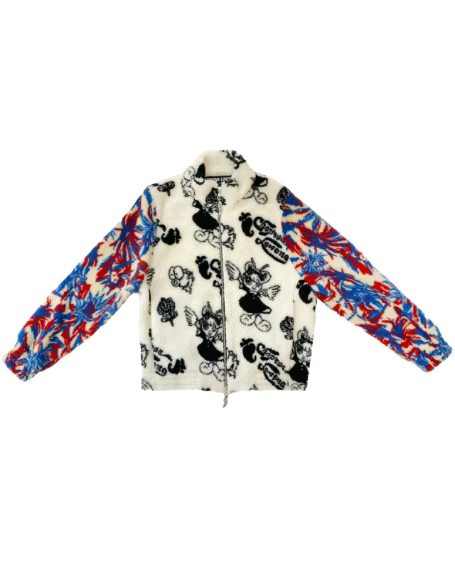 Floral Red Fitted Fleece sold by Chopova Lowena