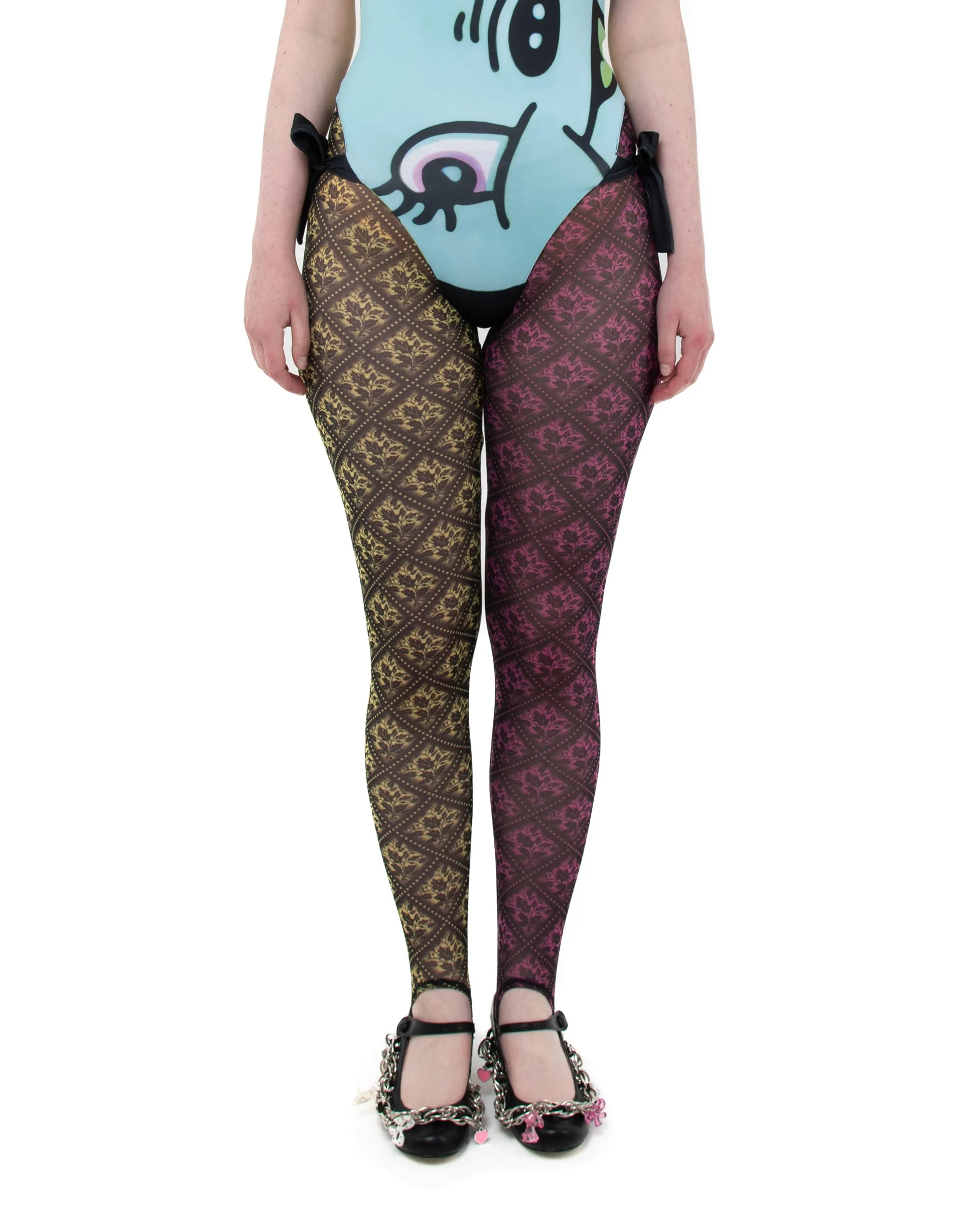 Dark Floral Mesh Leggings sold by Chopova Lowena