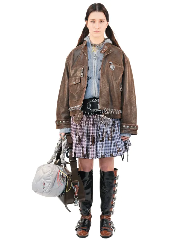 Brown Leather Jacket made by Chopova Lowena