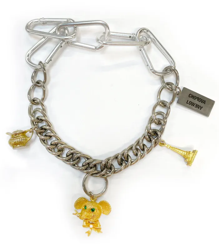 Vintage Mouse Three Charm Necklace sold by Chopova Lowena