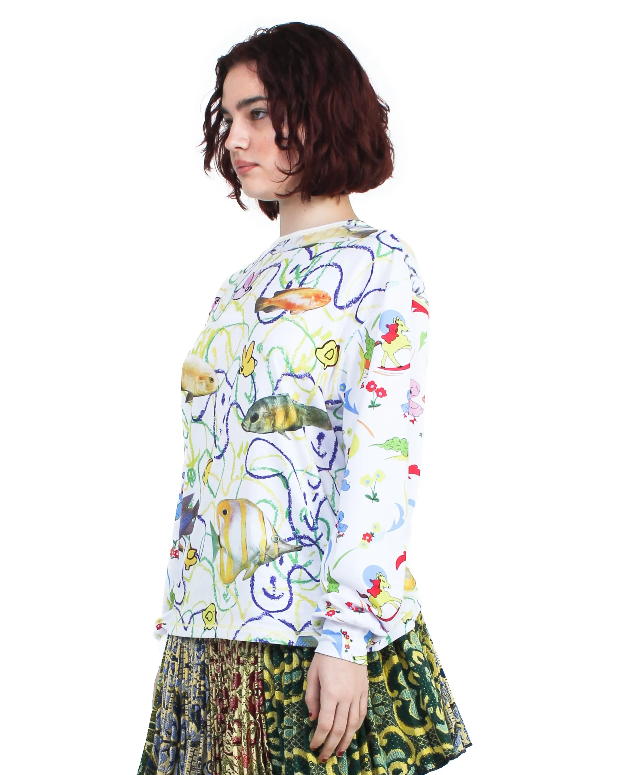 Fish Everywhere Oversized Jersey Top sold by Chopova Lowena product image thumbnail 4