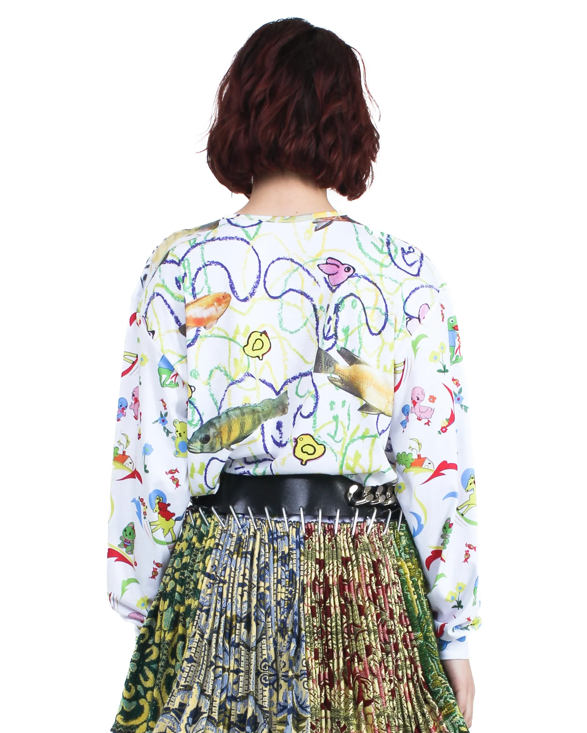 Fish Everywhere Oversized Jersey Top sold by Chopova Lowena product image thumbnail 3