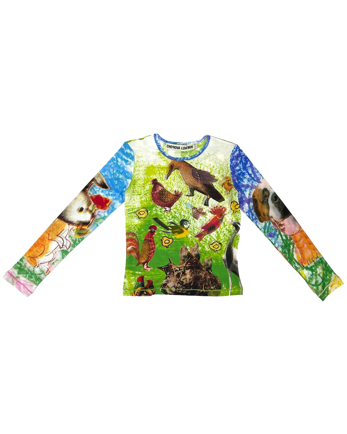 Birds Everywhere Fitted Mesh Top sold by Chopova Lowena product image thumbnail 5