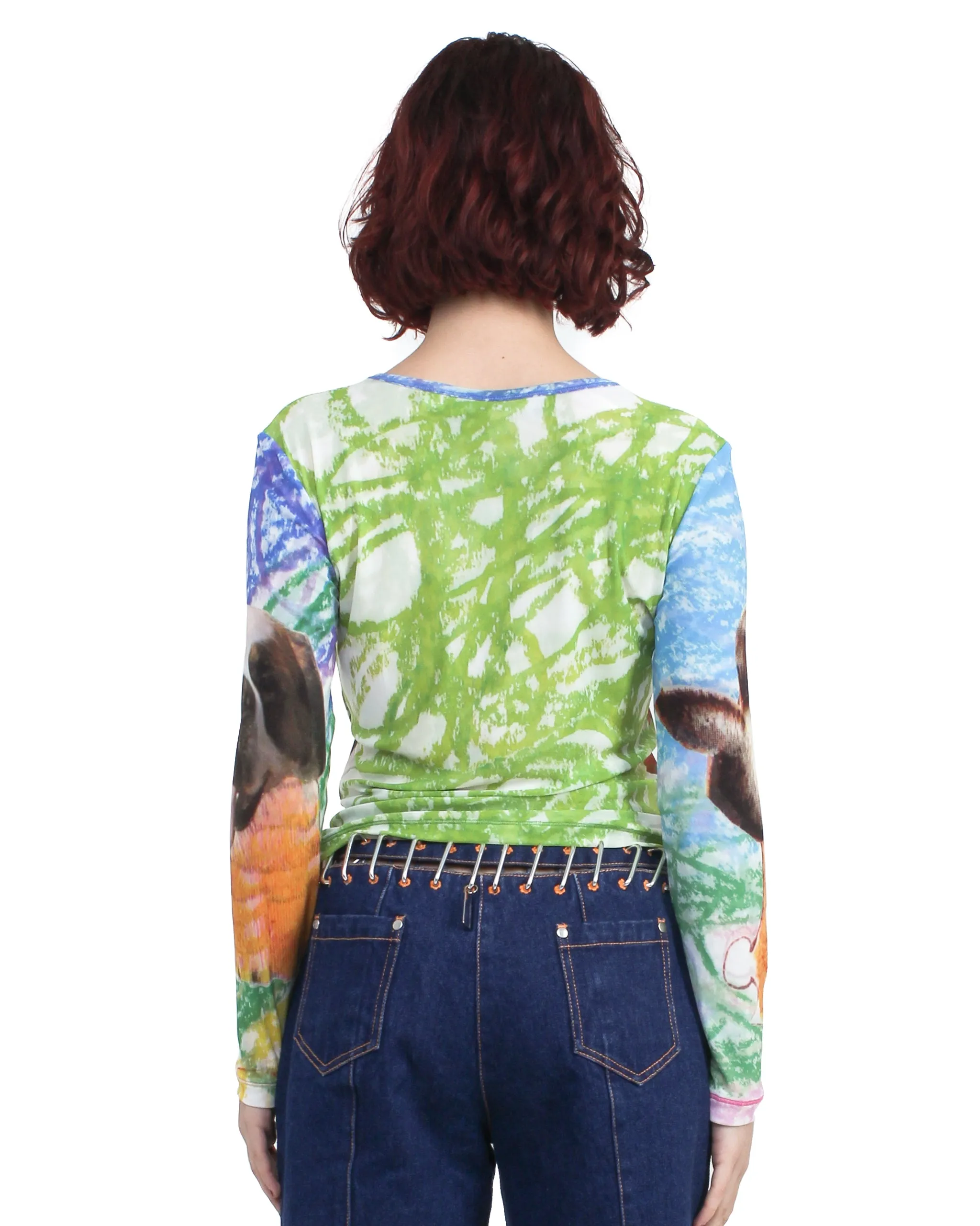 Birds Everywhere Fitted Mesh Top sold by Chopova Lowena product image thumbnail 3