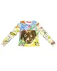 Brown Dog Collage Fitted Jersey Top sold by Chopova Lowena