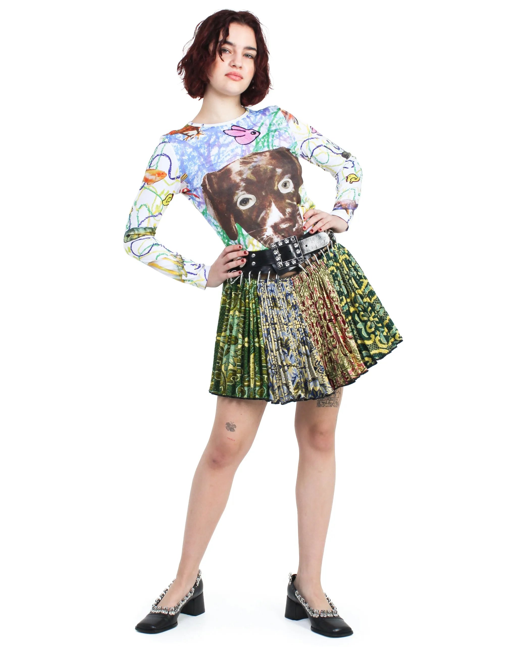 Brown Dog Collage Fitted Jersey Top sold by Chopova Lowena product image thumbnail 2