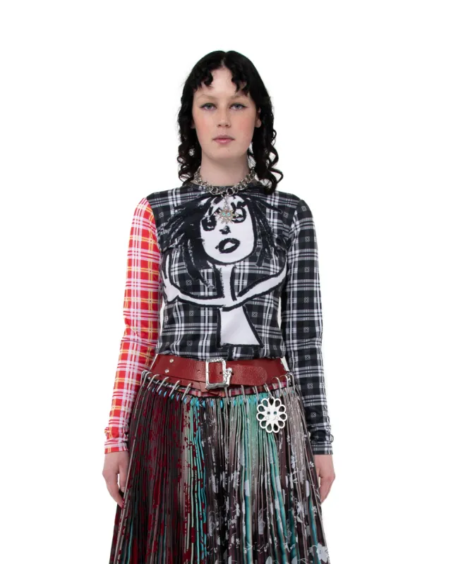 Tartan Girl Fitted Jersey Top made by Chopova Lowena