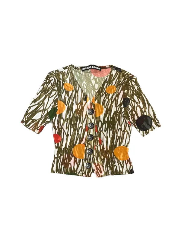 Scribble Dot Mesh Button Top sold by Chopova Lowena