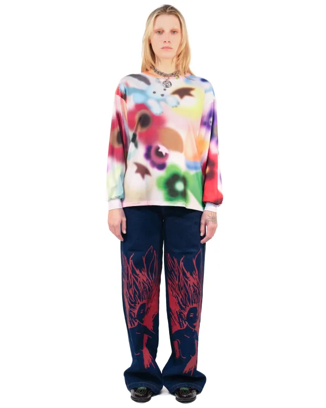 Airbrush Bunny Oversized Jersey Top sold by Chopova Lowena