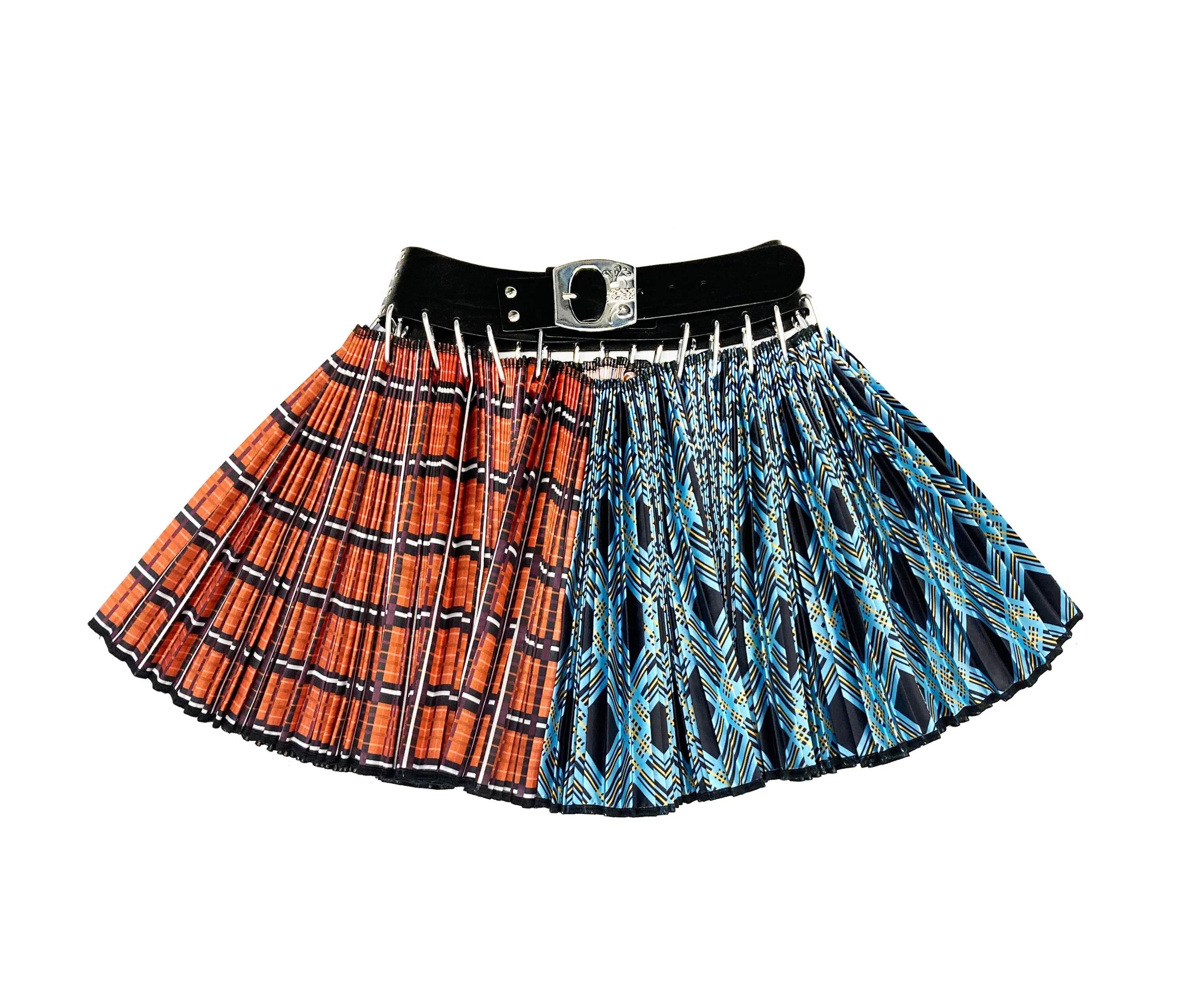 Black Belt Split Argyle Mini Skirt sold by Chopova Lowena