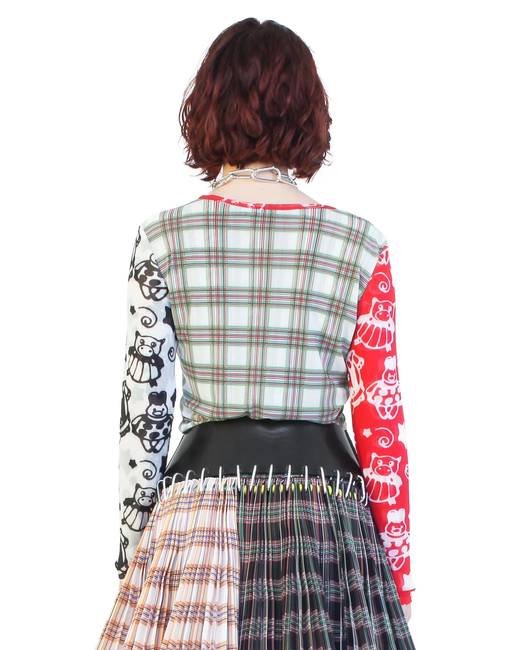 Plaid Palooza Fitted Mesh Top sold by Chopova Lowena product image thumbnail 3