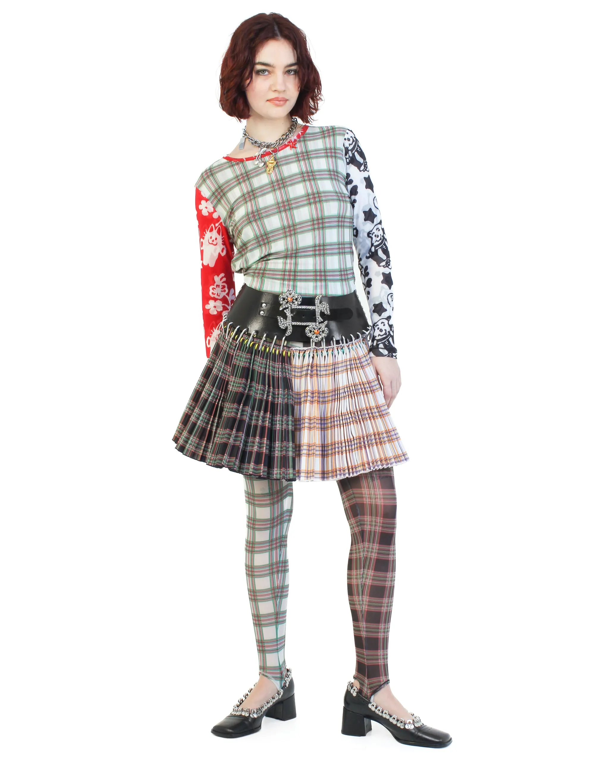 Plaid Palooza Fitted Mesh Top sold by Chopova Lowena product image thumbnail 2
