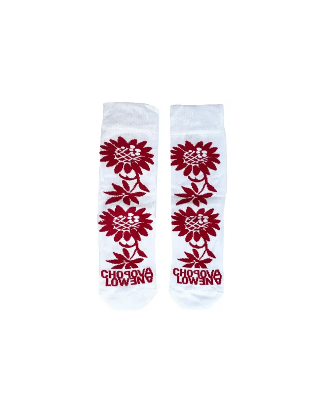 Red Sunflower Short Socks sold by Chopova Lowena