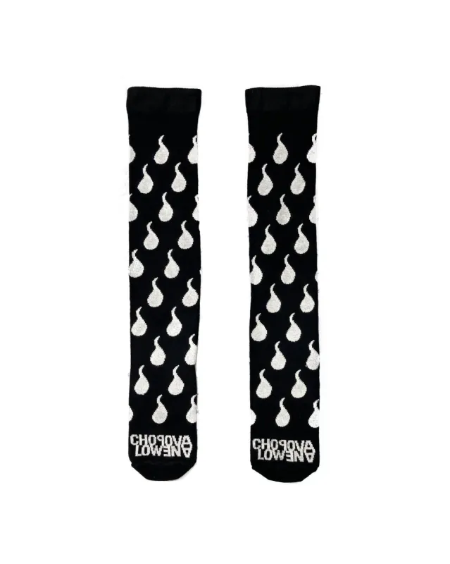 Black Squiggle Long Socks sold by Chopova Lowena